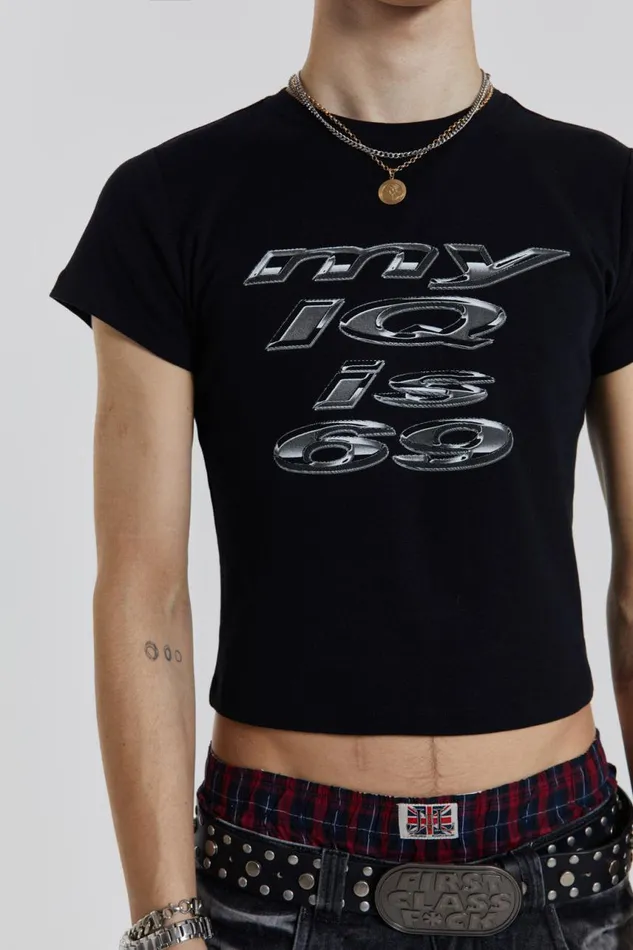 Men IQ 69 Black Shrunken Tshirt Jaded London TShirts and Vests