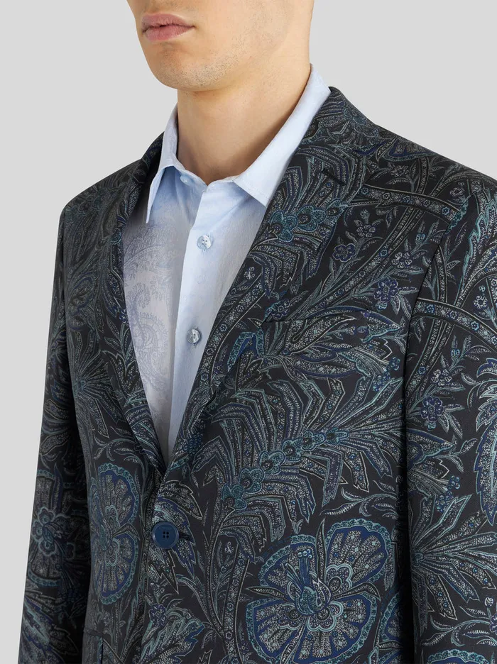 Men Jacket With Foliage Pattern Etro Jackets