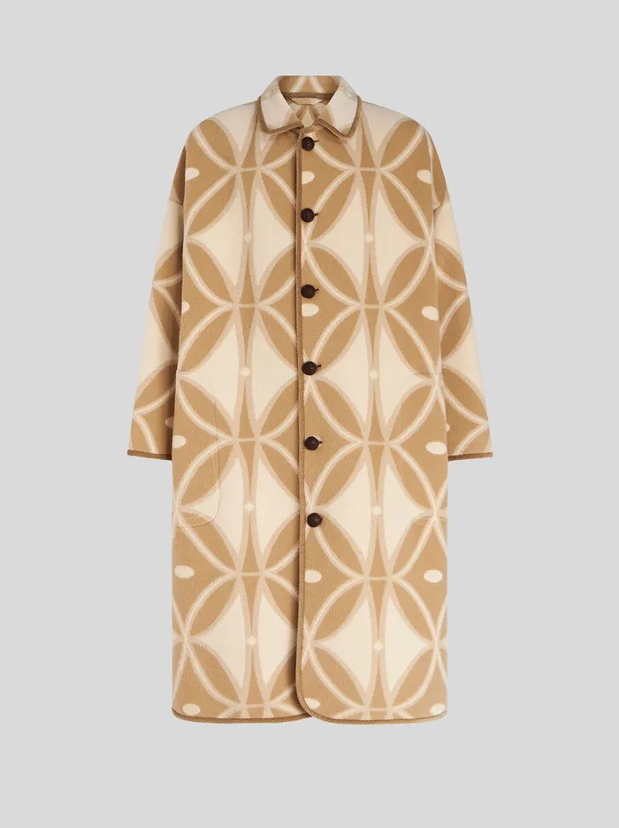 Men Jacquard Coat With Edging Etro Coats And Outerwear