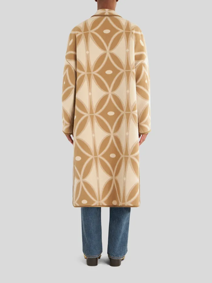 Men Jacquard Coat With Edging Etro Coats And Outerwear