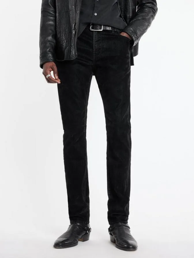 Men Jeans John Varvatos J702 8211 FLOCKED DENIM Black