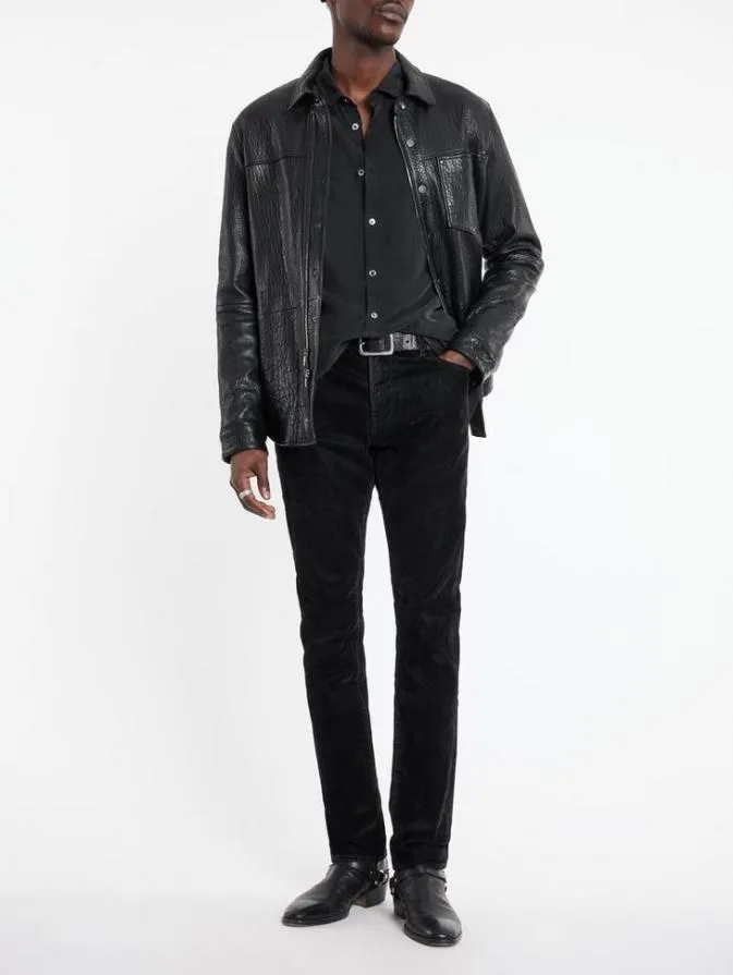 Men Jeans John Varvatos J702 8211 FLOCKED DENIM Black