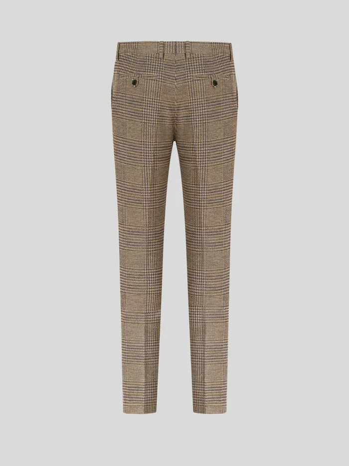 Men Jersey Trousers With Check Pattern Etro Trousers
