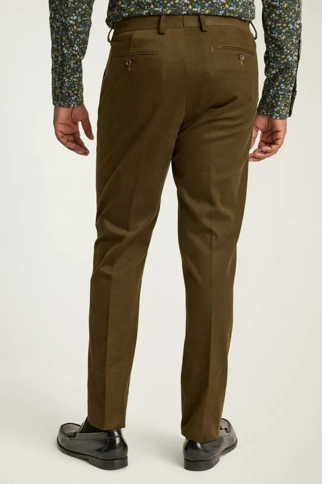 Men Jetsetter Italian Brushed Cotton Dress Pant Olive Green Bonobos Dress Pants