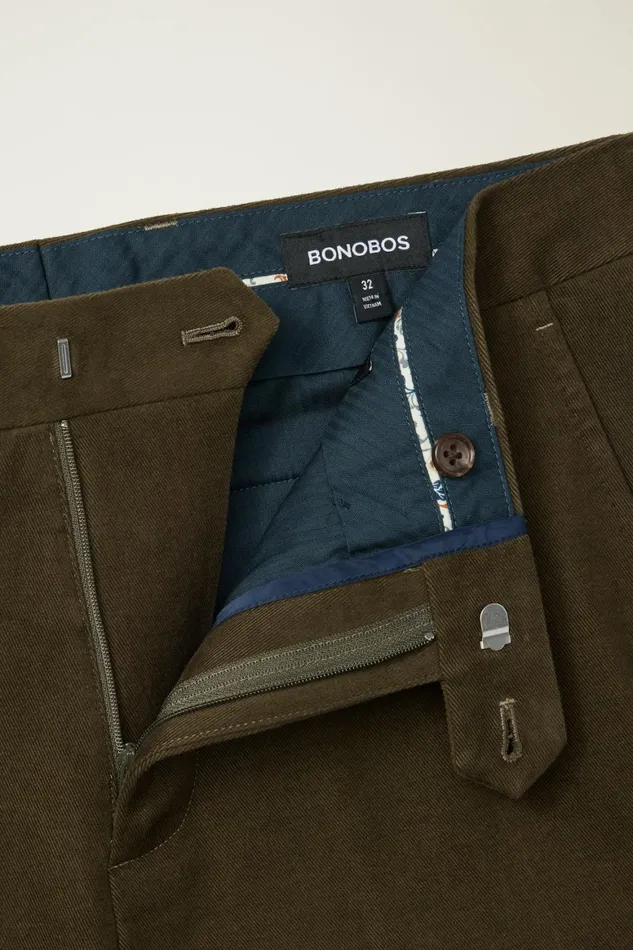 Men Jetsetter Italian Brushed Cotton Dress Pant Olive Green Bonobos Dress Pants