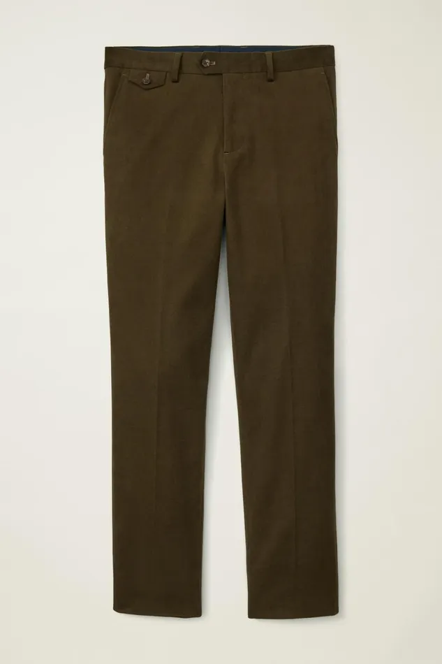 Men Jetsetter Italian Brushed Cotton Dress Pant Olive Green Bonobos Dress Pants