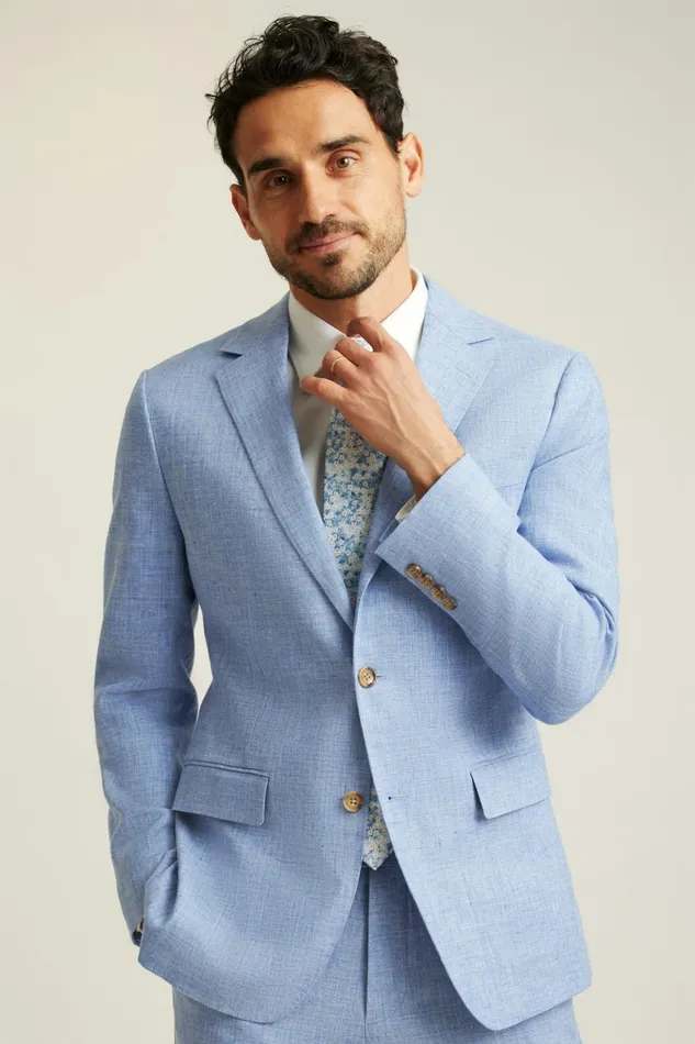 Men Jetsetter Italian Linen Blazer Light Blue Bonobos Blazers and Sport Coats