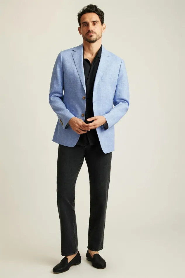 Men Jetsetter Italian Linen Blazer Light Blue Bonobos Blazers and Sport Coats