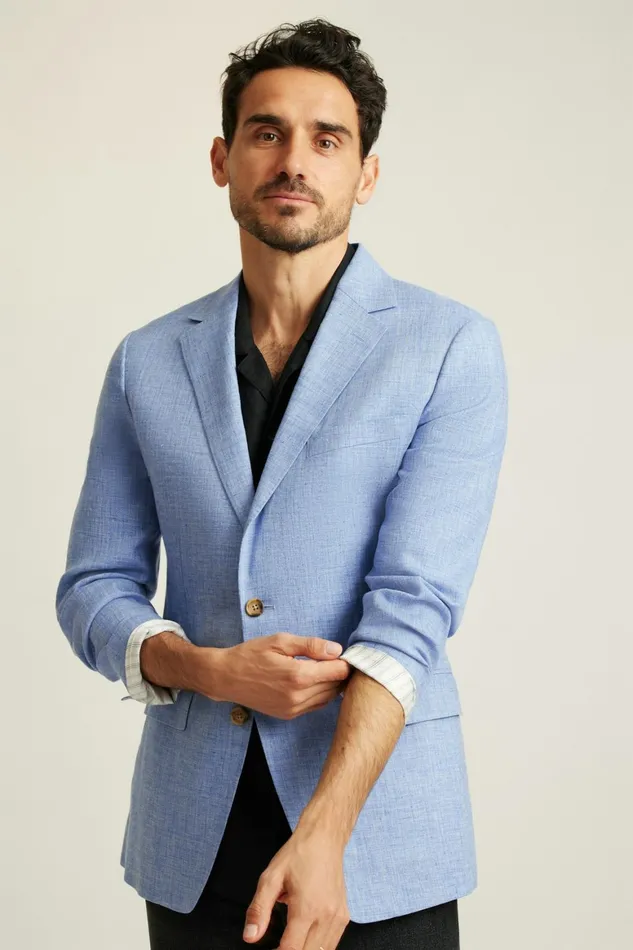Men Jetsetter Italian Linen Blazer Light Blue Bonobos Blazers and Sport Coats