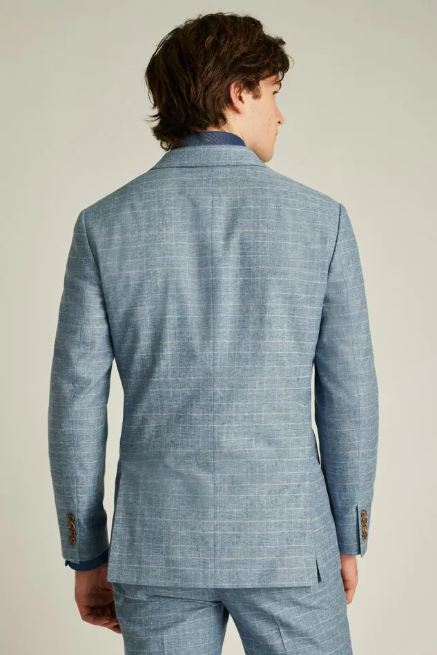 Men Jetsetter Italian Wool Blazer Blue Glen Check Bonobos Blazers and Sport Coats