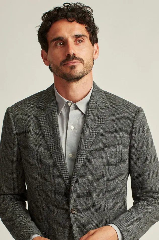 Men Jetsetter Knit Blazer Charcoal Check Bonobos Blazers and Sport Coats