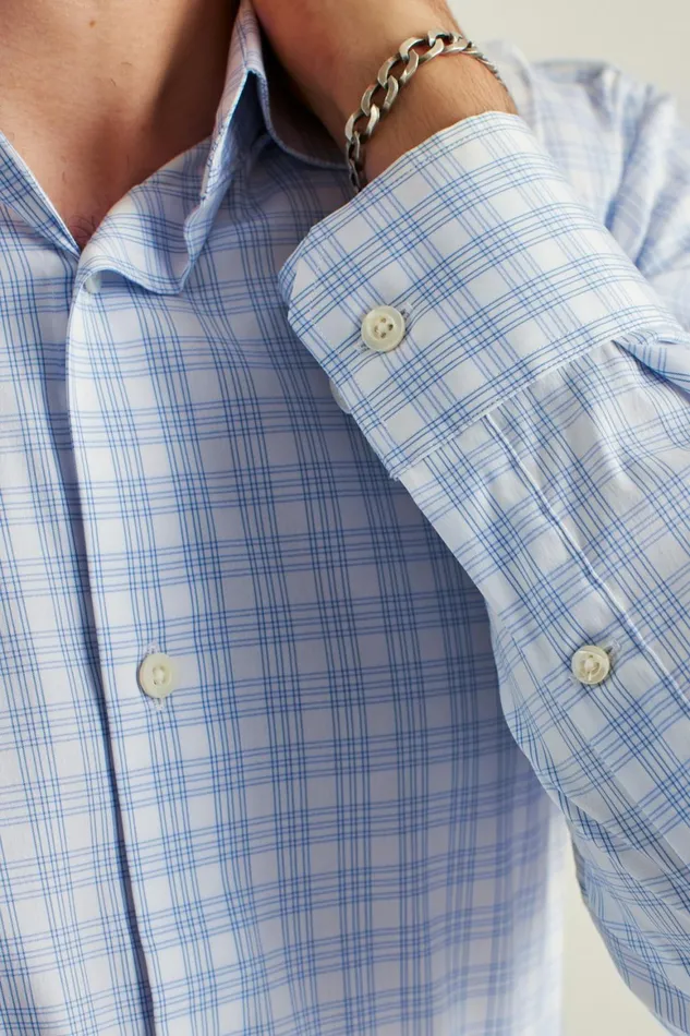 Men Jetsetter Stretch Dress Shirt Blue Myrtle Check Bonobos Business Casual Shirts