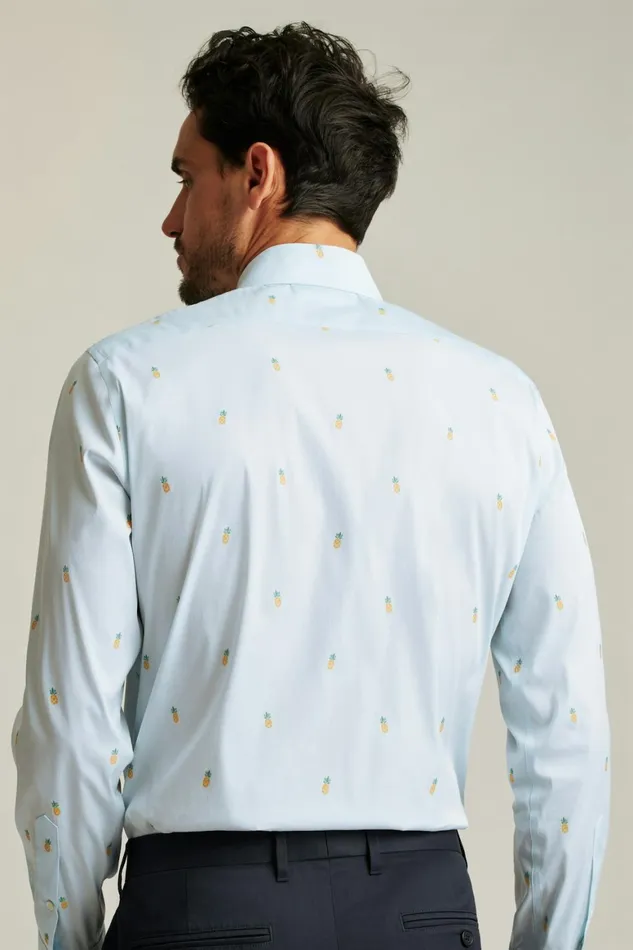 Men Jetsetter Stretch Dress Shirt Blue Pineapple Party Bonobos Business Casual Shirts
