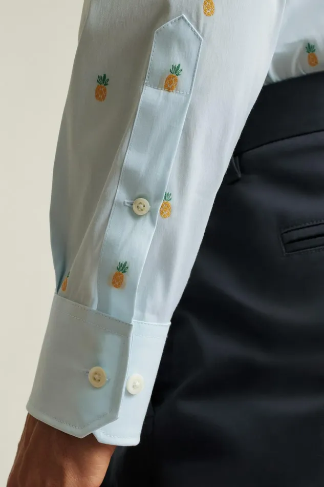 Men Jetsetter Stretch Dress Shirt Blue Pineapple Party Bonobos Business Casual Shirts