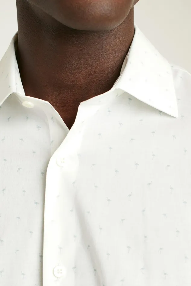 Men Jetsetter Stretch Dress Shirt White Flamingo Phil Bonobos Business Casual Shirts