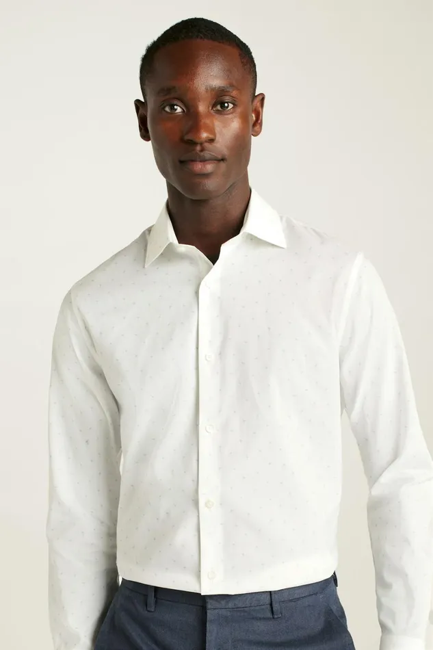 Men Jetsetter Stretch Dress Shirt White Flamingo Phil Bonobos Business Casual Shirts