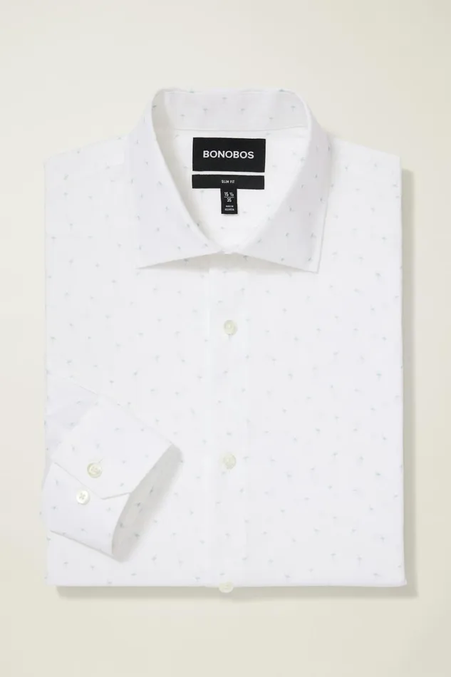 Men Jetsetter Stretch Dress Shirt White Flamingo Phil Bonobos Business Casual Shirts