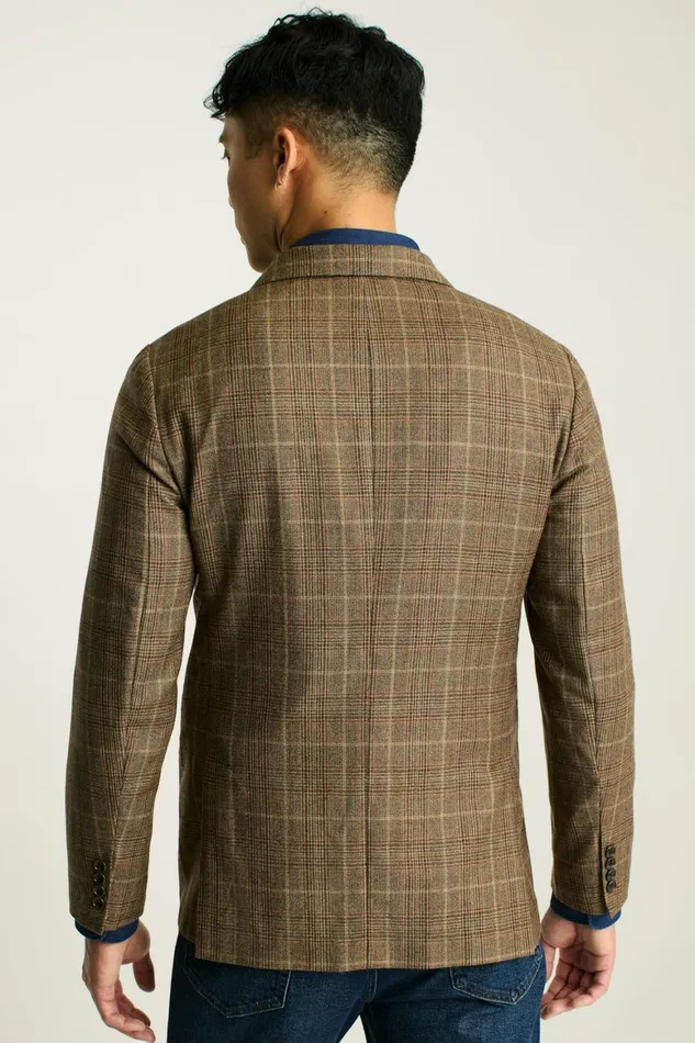 Men Jetsetter Unconstructed Blazer Chestnut Glen Plaid Bonobos Blazers and Sport Coats
