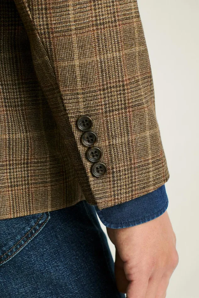 Men Jetsetter Unconstructed Blazer Chestnut Glen Plaid Bonobos Blazers and Sport Coats