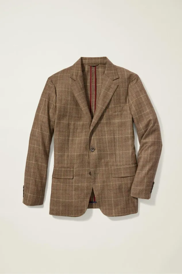 Men Jetsetter Unconstructed Blazer Chestnut Glen Plaid Bonobos Blazers and Sport Coats