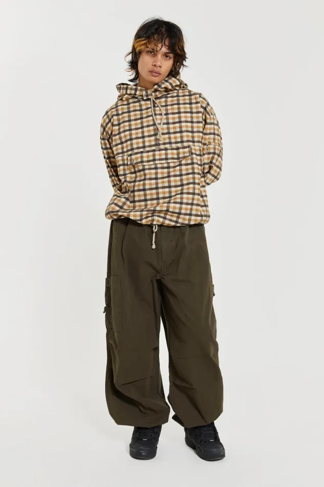 Men Khaki Parachute Cargo Pants Jaded London Parachute Pants