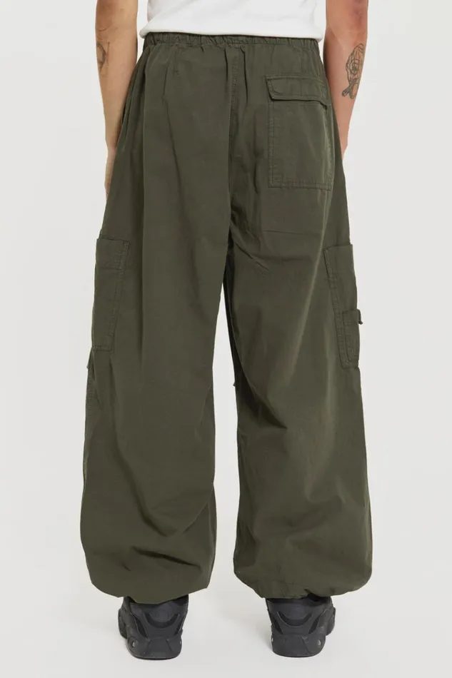 Men Khaki Parachute Cargo Pants Jaded London Parachute Pants