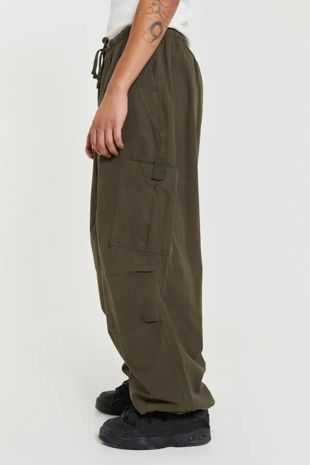 Men Khaki Parachute Cargo Pants Jaded London Parachute Pants