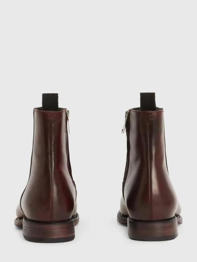 Men Leather Boots John Varvatos REGENT BOOT Burgundy