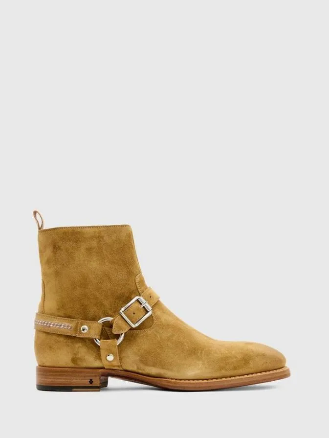 Men Leather Boots John Varvatos REGENT HARNESS BOOT Milktan