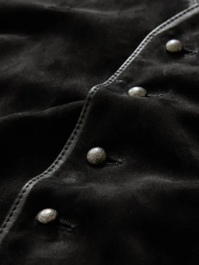 Men Leather Jackets John Varvatos VISTA VEST Black