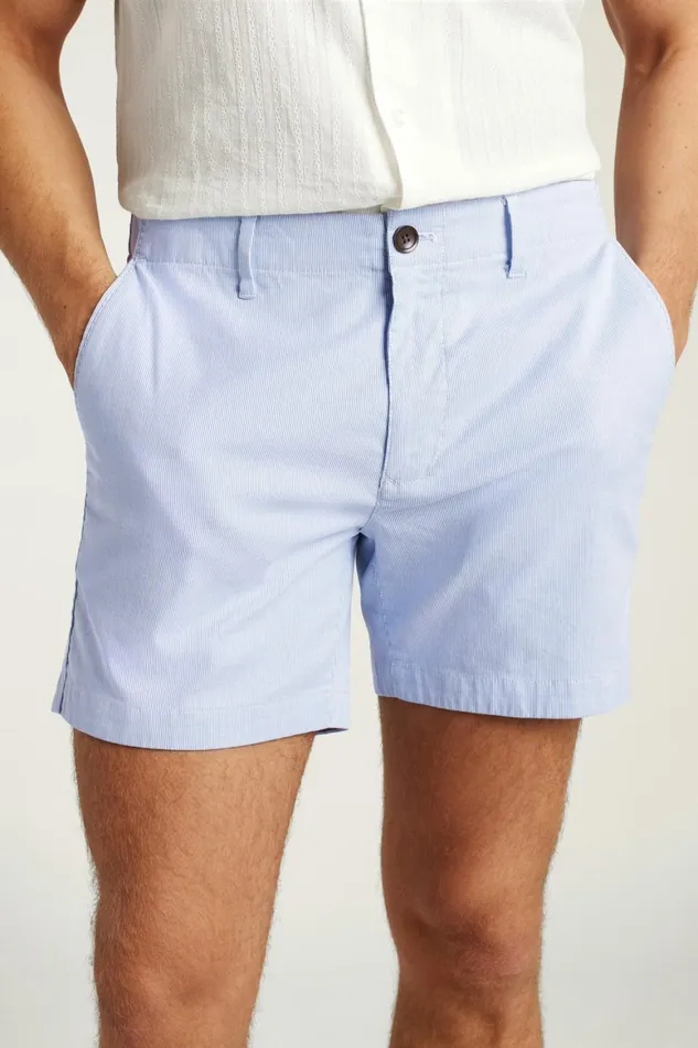 Men Lightweight Chino Short Sky White Stripe Bonobos Chino Shorts