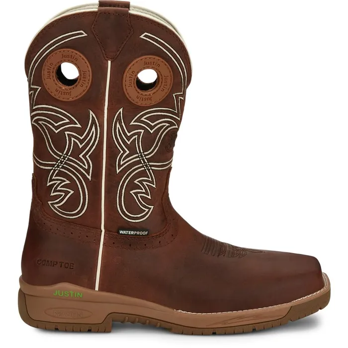 MEN Nitread 11034 Waterproof Nano Comp Toe Spice Justin Boots Work