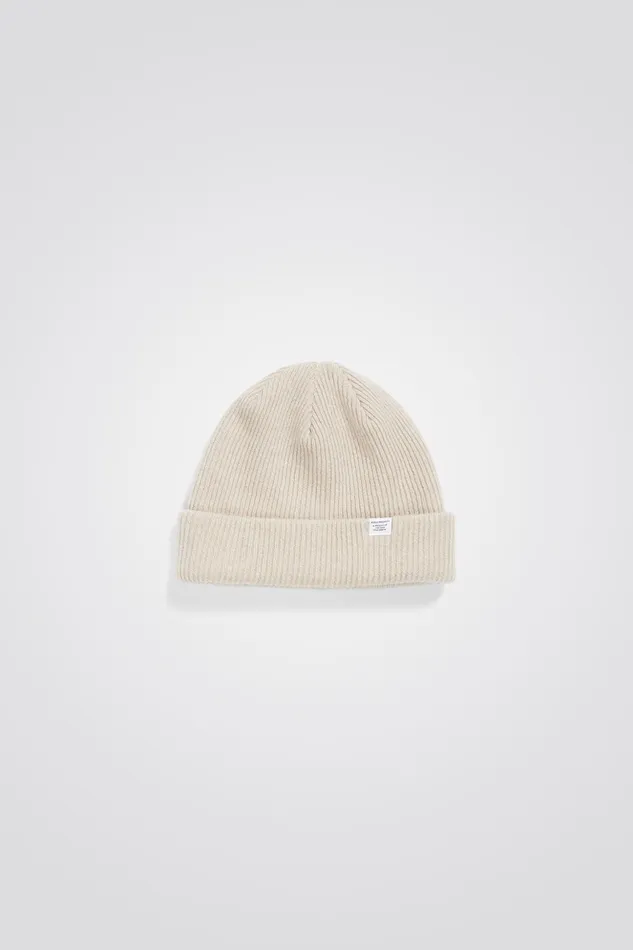 Men Norse Projects Beanies Merino Lambswool Rib N Logo Beanie Black