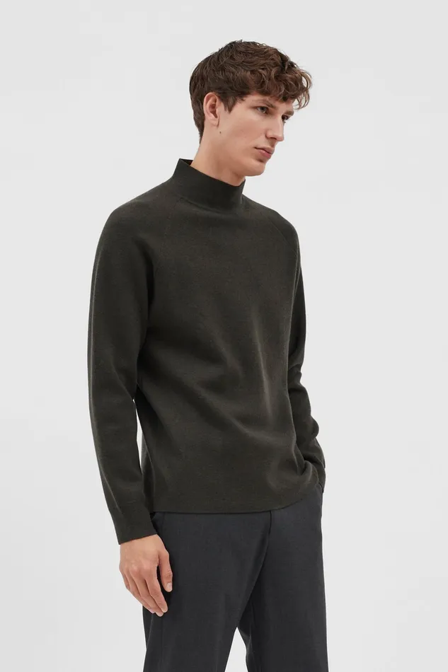 Men Norse Projects Knitwear Bruce Milano Mock Neck Beech Green