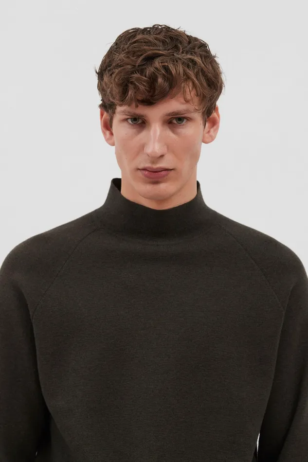 Men Norse Projects Knitwear Bruce Milano Mock Neck Beech Green