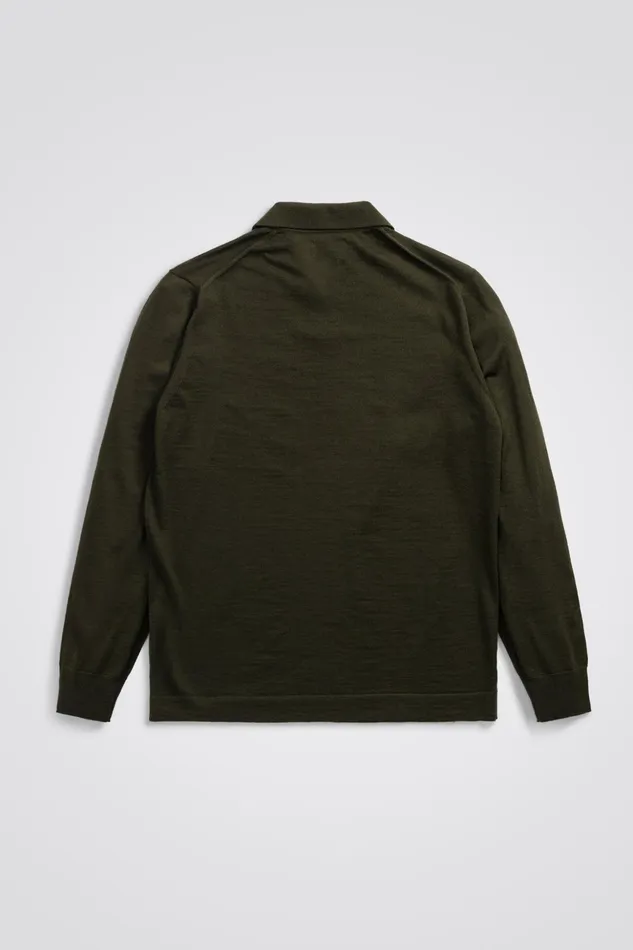 Men Norse Projects Knitwear Jon Tech Merino LS Polo Army Green