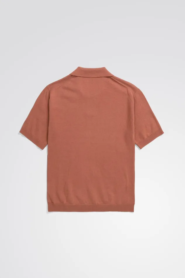 Men Norse Projects Knitwear Leif Cotton Linen Polo Red Clay