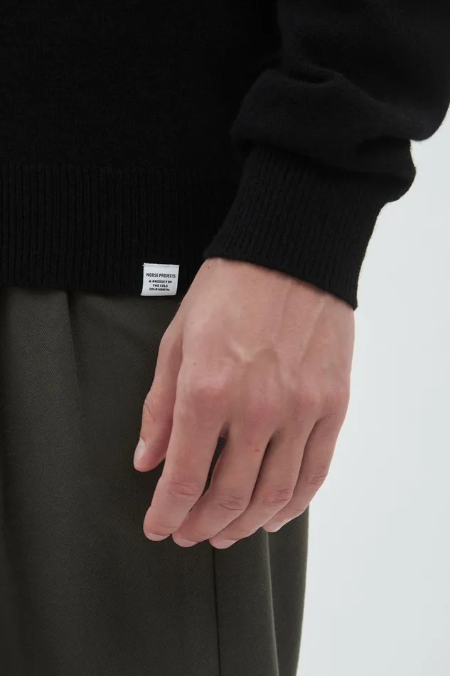 Men Norse Projects Knitwear Marco Merino Lambswool Polo Black