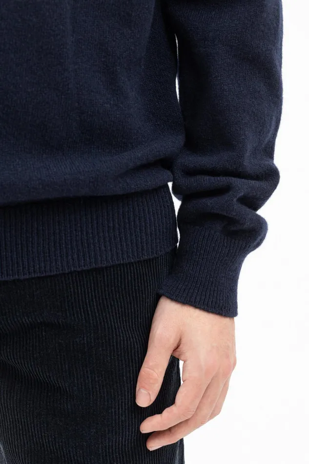 Men Norse Projects Knitwear Marco Merino Lambswool Polo Dark Navy