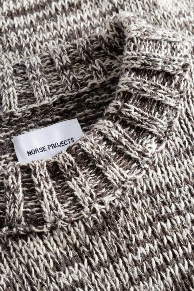 Men Norse Projects Knitwear Rasmus Cotton Mouline Sweater Espresso