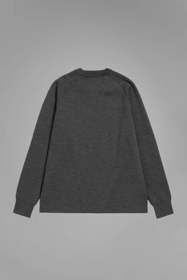 Men Norse Projects Knitwear Tech Merino Milano Crew Charcoal Melange
