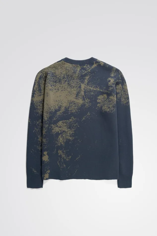 Men Norse Projects Knitwear Teis Cotton Jacquard Sweater Steel Blue
