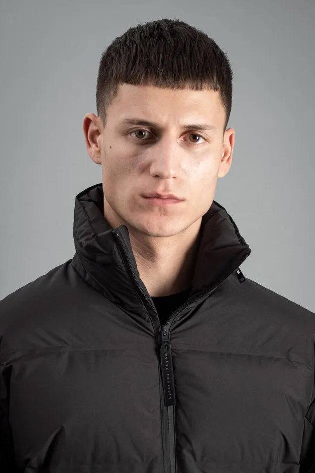 Men Norse Projects Outerwear Stand Collar Short Down Jacket Pertex Shield Black