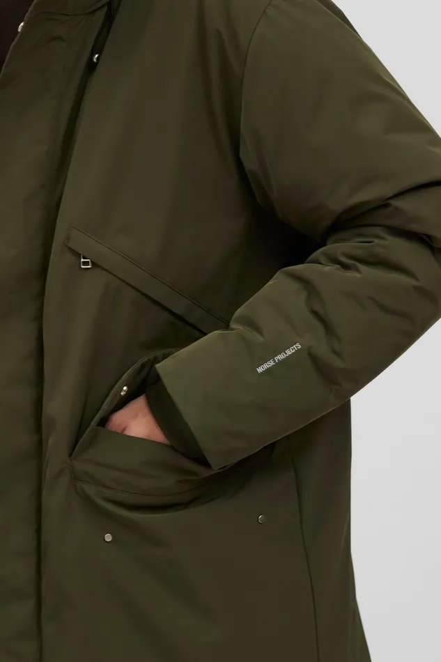 Men Norse Projects Outerwear Stavanger Military Nylon Parka Army Green