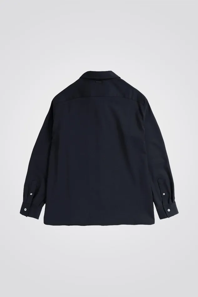 Men Norse Projects Shirting Carsten Light Wool LS Shirt Dark Navy