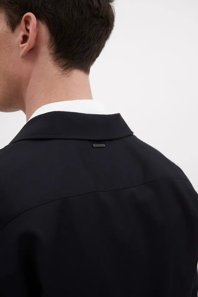 Men Norse Projects Shirting Carsten Light Wool LS Shirt Dark Navy