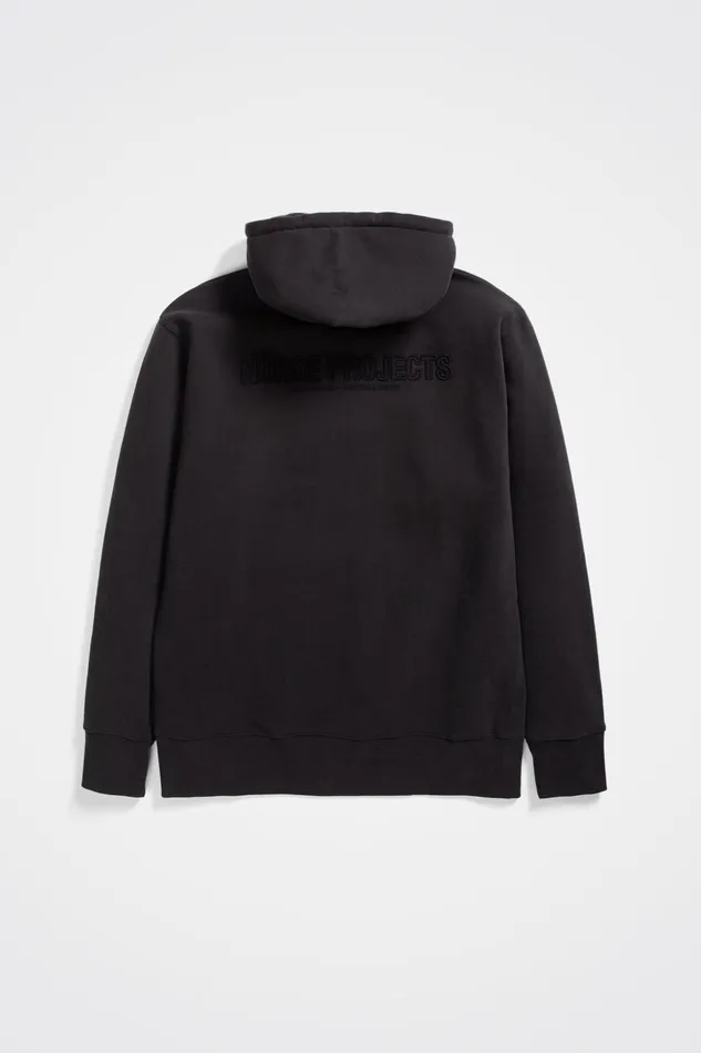 Men Norse Projects Sweatshirts Arne Relaxed Fleece N Logo Hoodie Black