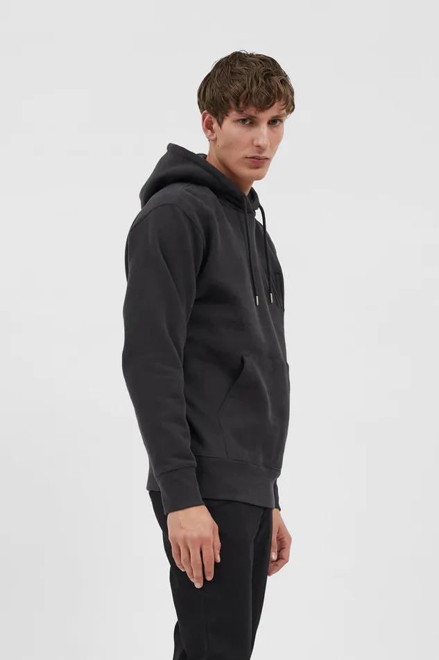 Men Norse Projects Sweatshirts Arne Relaxed Fleece N Logo Hoodie Black