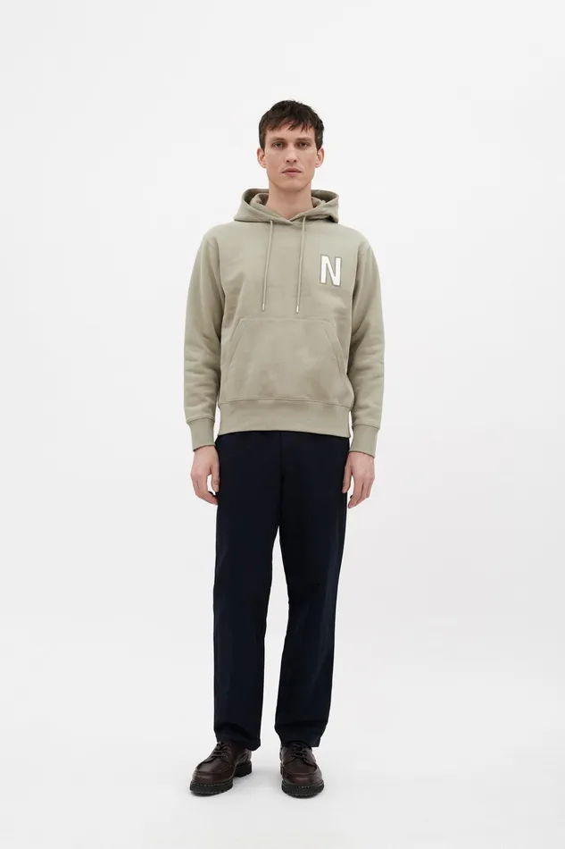 Men Norse Projects Sweatshirts Arne Relaxed Organic Brushed Fleece Large N Hoodie Clay