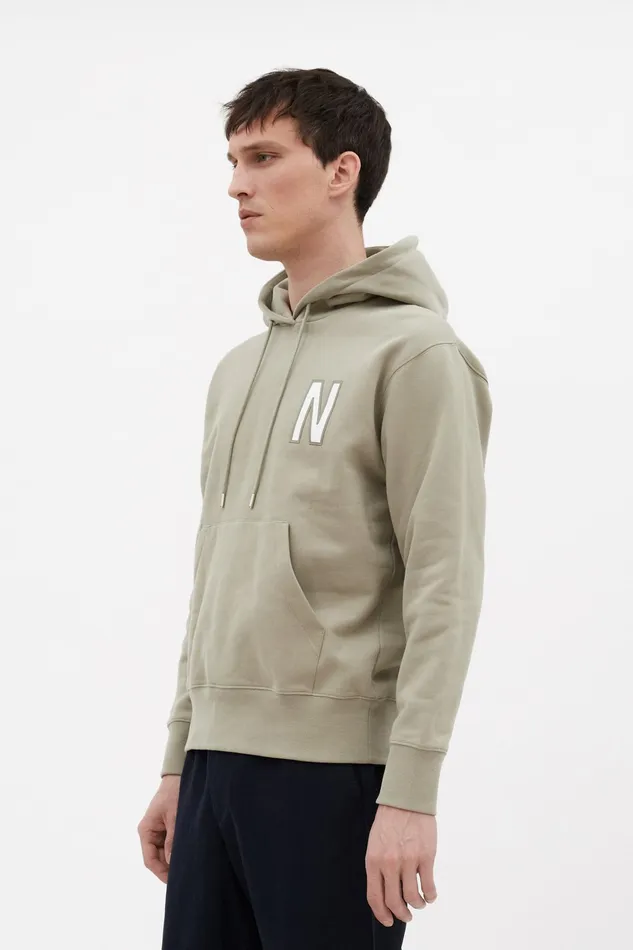 Men Norse Projects Sweatshirts Arne Relaxed Organic Brushed Fleece Large N Hoodie Clay